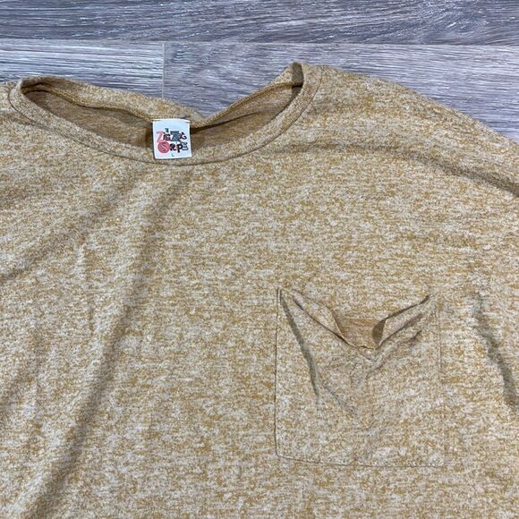 The Zig Zag Stripe oversized soft mustard shirt - Picture 2 of 3